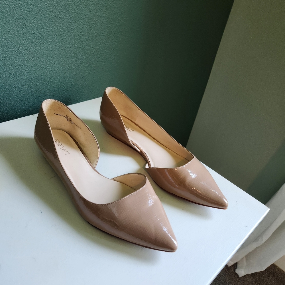 Nine West Saige d'Orsay Flats Beige 10.5